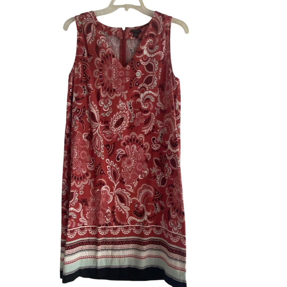 Ann Taylor Factory Jacobean Paisley Print Stripe Sheath Dress  Sz 10 –Multicolor
